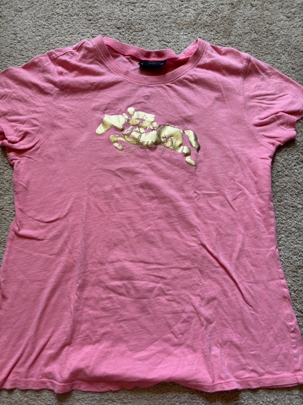 Ariat Pink Tee with Gold Logo